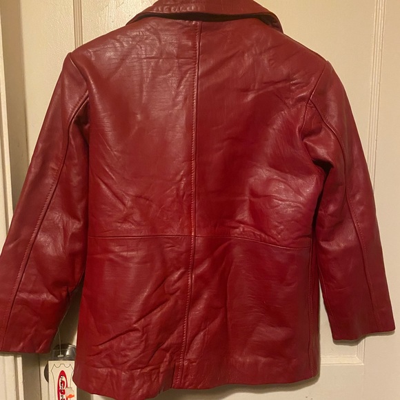 Authentic Grande Pieles red leather peacoat with zip out liner new xs - Picture 13 of 14